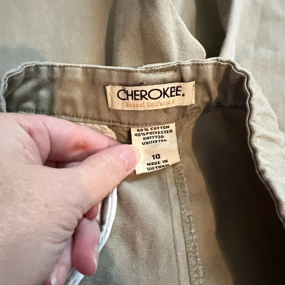 Cherokee Khaki Bermuda Shorts Size 10 Cotton Blend